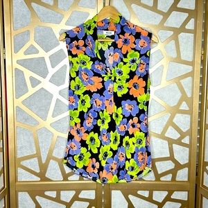 Moschino Floral Blouse - Blue, Orange, Green